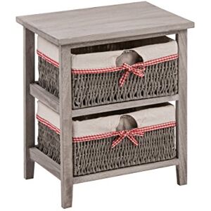 Premier Housewares Cotswold Storage Unit with 2-Woven Baskets, Grey Premier Housewares Cotswold Storage Unit with 2-Woven Baskets, Grey