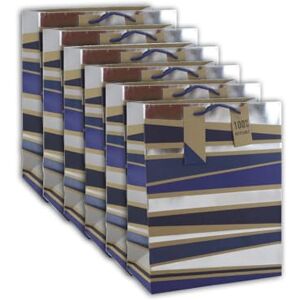 Eurowrap Clairefontaine 30597-2Cpack A Pack of 6 Kraft Gift Bags- Large size 26,5x14x33 cm 210g Blue Stripes on Kraft Ideal for : Board Games, Puzzles, Gifts Eurowrap Clairefontaine 30597-2Cpack A Pack of 6 Kraft Gift Bags- Large size 26,5x14x33 cm 210g Blue Stripes on Kraft Ideal for : Board Games, Puzzles, Gifts
