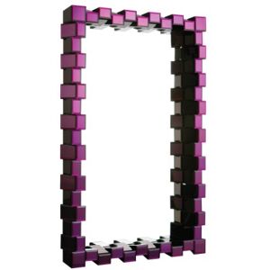 Premier Housewares Glass Wall Mirror, 88 x 12.5 x 136 cm, Purple Premier Housewares Glass Wall Mirror, 88 x 12.5 x 136 cm, Purple