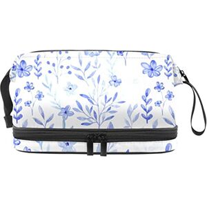 Generic Multi-Functional Storage Travel Cosmetic Bag with Handle,Blue Watercolor Floral,Large Capacity Travel Cosmetic Bag Generic Multi-Functional Storage Travel Cosmetic Bag with Handle,Blue Watercolor Floral,Large Capacity Travel Cosmetic Bag