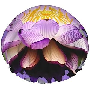 Melbrakin Purple lotus flower Print Soft Exquisite Shower Capfor Women Lightweight Double WaterproofLong Hair Melbrakin Purple lotus flower Print Soft Exquisite Shower Capfor Women Lightweight Double WaterproofLong Hair