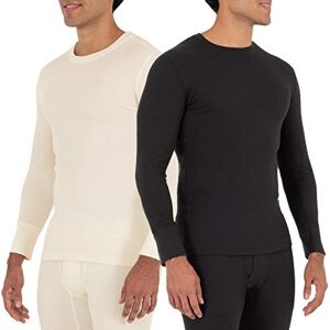Fruit of the Loom Men's Recycled Waffle Thermal Underwear Crew Top (1 and 2 Packs) Pajama, Black/Natural, 3X Fruit of the Loom Men's Recycled Waffle Thermal Underwear Crew Top (1 and 2 Packs) Pajama, Black/Natural, 3X