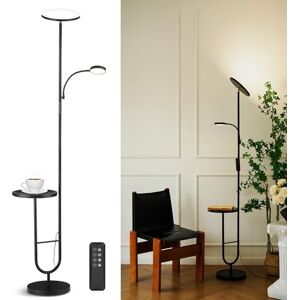 LuminexDesigns Floor Lamp for Living Room, 42W Uplighter Floor Lamp with Shelf, 3800LM Super Bright LED Dimmable Standing Corner Lamp with Remote, Black Tall Lamp for Bedroom Reading LuminexDesigns Floor Lamp for Living Room, 42W Uplighter Floor Lamp with Shelf, 3800LM Super Bright LED Dimmable Standing Corner Lamp with Remote, Black Tall Lamp for Bedroom Reading