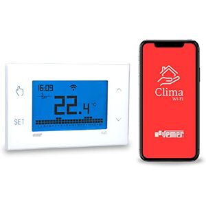 VEMER VE785700 model TUO WI-FI LITE Weekly chronothermostat with wi-fi module for remote control by smartphone with iOS or Android APP. Wall mounting, 230Vac. Color White VEMER VE785700 model TUO WI-FI LITE Weekly chronothermostat with wi-fi module for remote control by smartphone with iOS or Android APP. Wall mounting, 230Vac. Color White