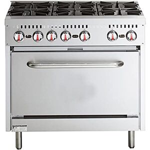 Stalwart DA-RGR36X Professional Stainless Steel Gas Range Oven (8kW/hr) with 6 Burners (36kW/hr) and Removable Overshelf Stalwart DA-RGR36X Professional Stainless Steel Gas Range Oven (8kW/hr) with 6 Burners (36kW/hr) and Removable Overshelf