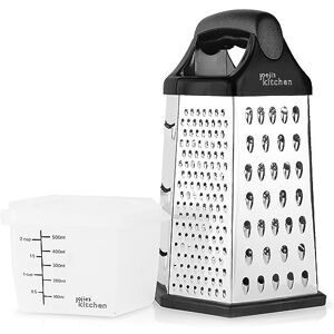 joeji's Kitchen Cheese Grater with Container 6 Sided Hand Held Cheese Grater Box Zester Ideal for Grating Slicing Zesting and Shredding Box Grater for Kitchen joeji's Kitchen Cheese Grater with Container 6 Sided Hand Held Cheese Grater Box Zester Ideal for Grating Slicing Zesting and Shredding Box Grater for Kitchen