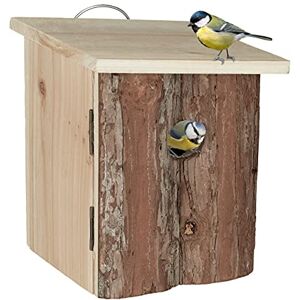 Relaxdays Bird House, Nesting Box, 28mm Entrance Hole, Mount on Tree or Wall, HWD: 26 x 16.5 x 16.5 cm, Wood, Natural Relaxdays Bird House, Nesting Box, 28mm Entrance Hole, Mount on Tree or Wall, HWD: 26 x 16.5 x 16.5 cm, Wood, Natural