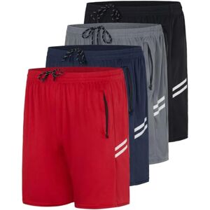 Real Essentials 3 Pack: Men's 7" Athletic Running Quick Dry Mesh Shorts with Zipper Pockets & Drawstring, Set 8, XXL Real Essentials 3 Pack: Men's 7" Athletic Running Quick Dry Mesh Shorts with Zipper Pockets & Drawstring, Set 8, XXL
