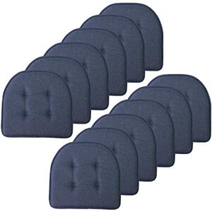 Sweet Home Collection Chair Cushion Memory Foam Pads Tufted Slip Non Skid Rubber Back U-Shaped 17" x 16" Seat Cover, 12 Count (Pack of 1), Denim Blue Sweet Home Collection Chair Cushion Memory Foam Pads Tufted Slip Non Skid Rubber Back U-Shaped 17" x 16" Seat Cover, 12 Count (Pack of 1), Denim Blue