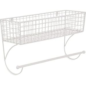 DII Rustic Farmhouse Bathroom Décor, Metal Storage, Large Towel Bar, Antique White DII Rustic Farmhouse Bathroom Décor, Metal Storage, Large Towel Bar, Antique White