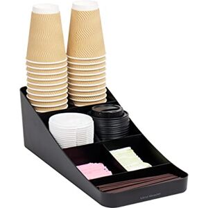 Mind Reader COMP7-BLK Station, Bar 7-Compartment Coffee Cup and Condiment Countertop Organizer, 7.25" L x 15.5" W x 5.25" H, Plastic, Black Mind Reader COMP7-BLK Station, Bar 7-Compartment Coffee Cup and Condiment Countertop Organizer, 7.25" L x 15.5" W x 5.25" H, Plastic, Black