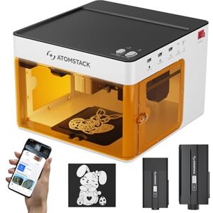 ATOMSTACK P1 Dual Module Engraving Machine, 5W Blue Diode and 1.2W Infrared CoreXY Mini Engraver Cutter, Free App with Built-in Design Library, 110x110mm Engraving Area ATOMSTACK P1 Dual Module Engraving Machine, 5W Blue Diode and 1.2W Infrared CoreXY Mini Engraver Cutter, Free App with Built-in Design Library, 110x110mm Engraving Area