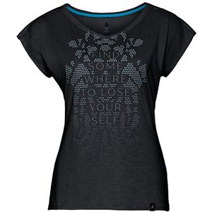 Odlo Kumano Dry Women's Crew Neck T-Shirt, Black-Placed Print, Size M Odlo Kumano Dry Women's Crew Neck T-Shirt, Black-Placed Print, Size M