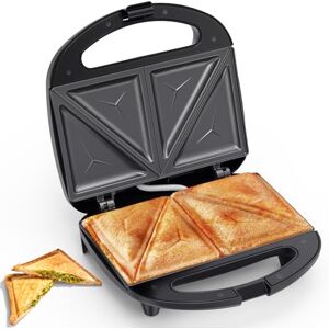 SNAILAR 2 Slice Sandwich Toaster with Triangle Plates, Non-Stick, PFOA Free, Cool Touch Handle, 750W, Black SNAILAR 2 Slice Sandwich Toaster with Triangle Plates, Non-Stick, PFOA Free, Cool Touch Handle, 750W, Black