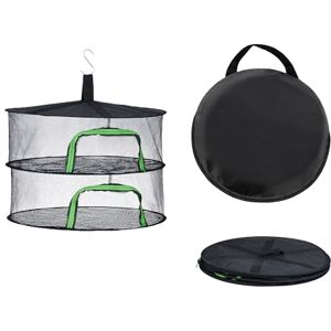 Relaxdays foldable drying, 2-tier net for herbs, fruit, vegetables, hanging dryer, green/black, 90% Polyester, 40 x 60 x 60 cm Relaxdays foldable drying, 2-tier net for herbs, fruit, vegetables, hanging dryer, green/black, 90% Polyester, 40 x 60 x 60 cm