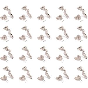 Emuca Kit of 20 Inset Overlay Hinges x91. Ø35mm. Apertua 105° Soft Close for Latching Door and Euro Supplements with Eccentric Adjustment, Nickel Colour. Emuca Kit of 20 Inset Overlay Hinges x91. Ø35mm. Apertua 105° Soft Close for Latching Door and Euro Supplements with Eccentric Adjustment, Nickel Colour.