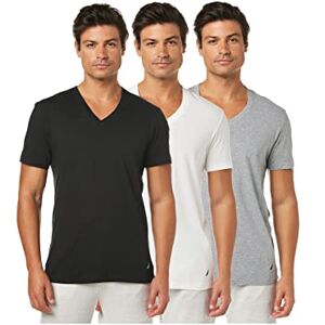 Nautica Men's Cotton V-Neck 3-Pack T-Shirt Undershirt, New White/Black/Heather Grey, Medium (Pack of 3) Nautica Men's Cotton V-Neck 3-Pack T-Shirt Undershirt, New White/Black/Heather Grey, Medium (Pack of 3)