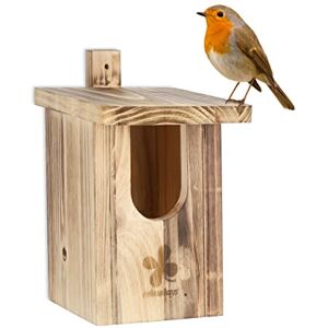 Relaxdays Nesting Box Half Cavity Breeder, Entrance Hole HxD 95x55 mm, Bird House Hanging, Natural Wood Relaxdays Nesting Box Half Cavity Breeder, Entrance Hole HxD 95x55 mm, Bird House Hanging, Natural Wood