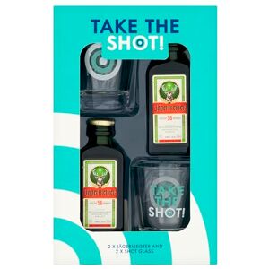 Blue Tree Jagermeister Liqueur, Take the Shot Gift Set, including 2 x 5cl Bottles of Jagermeister liqueur and 2 decorated shot glasses. Lovely Gift for Christmas or Birthday By Gifts Blue Tree Jagermeister Liqueur, Take the Shot Gift Set, including 2 x 5cl Bottles of Jagermeister liqueur and 2 decorated shot glasses. Lovely Gift for Christmas or Birthday By Gifts