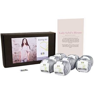 DesignEtte Lady Sybil’s Adults Knitting Kit 100 Percent Mercerized Egyptian Cotton Wool Yarn Balls and Pattern in a Set Beginner Starter Handcrafts Pack Box 50g≈127m/5ply Grey Medium No-s-9915, M DesignEtte Lady Sybil’s Adults Knitting Kit 100 Percent Mercerized Egyptian Cotton Wool Yarn Balls and Pattern in a Set Beginner Starter Handcrafts Pack Box 50g≈127m/5ply Grey Medium No-s-9915, M