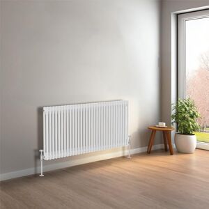 NRG 600 x 1460 mm Gloss White Horizontal Traditional Column Cast Iron Style Radiator Central Heating Radiator Perfect for Bathrooms, Kitchen, Living Room Double Panel NRG 600 x 1460 mm Gloss White Horizontal Traditional Column Cast Iron Style Radiator Central Heating Radiator Perfect for Bathrooms, Kitchen, Living Room Double Panel