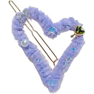 Tainrunse Women Hairpin Soft Hair Decoration Decorative Korean Style Women Clip Hair Styling Tool Purple Tainrunse Women Hairpin Soft Hair Decoration Decorative Korean Style Women Clip Hair Styling Tool Purple