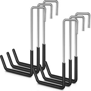 BOBOKA 6 Pack Heavy Duty Rafter Hooks for Hanging Vinyl Coated Large S Hooks for Hanging Ladder Bike Hangers Garage Storage Organizer Black BOBOKA 6 Pack Heavy Duty Rafter Hooks for Hanging Vinyl Coated Large S Hooks for Hanging Ladder Bike Hangers Garage Storage Organizer Black