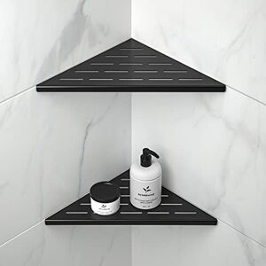 Bernkot Corner Shower Shelf 10" Matte Black 304 Stainless Steel Slot Design Recessed Corner Shelves Bathroom Shower Shelf for Tiled Wall, 2 Pack Bernkot Corner Shower Shelf 10" Matte Black 304 Stainless Steel Slot Design Recessed Corner Shelves Bathroom Shower Shelf for Tiled Wall, 2 Pack