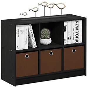 Furinno Basic 3x2 Bookcase Storage w/Bins, Americano/Medium Brown Furinno Basic 3x2 Bookcase Storage w/Bins, Americano/Medium Brown