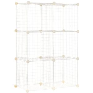 Amazon Basics 6 Cube Interlocking Storage Unit With Metal Wire Mesh, 60 Pounds / 27kg Shelf Maximum Weight Capacity, Off White, 37 cm D x 77 cm W x 114 cm H Amazon Basics 6 Cube Interlocking Storage Unit With Metal Wire Mesh, 60 Pounds / 27kg Shelf Maximum Weight Capacity, Off White, 37 cm D x 77 cm W x 114 cm H