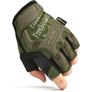 FREE SOLDIER Men's Non-slip Fingerless Gloves Half Finger Cycling Gloves Outdoor Motorcycle Climbing Hiking camping sports Glove (Green, L) FREE SOLDIER Men's Non-slip Fingerless Gloves Half Finger Cycling Gloves Outdoor Motorcycle Climbing Hiking camping sports Glove (Green, L)