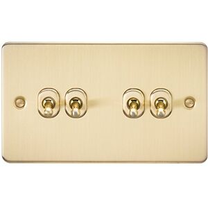 Knightsbridge FP4TOGBB Brushed Brass FPAV4TOGBB Flat Plate 10A 4G 2 Way Toggle Switch Knightsbridge FP4TOGBB Brushed Brass FPAV4TOGBB Flat Plate 10A 4G 2 Way Toggle Switch