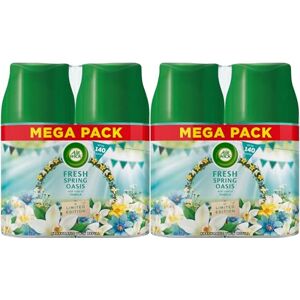 Airwick Air Wick Automatic Air Freshener Freshmatic Spray Refills, Fresh Spring Oasis, Pack 4 x 250ml, Natural Essential Oils, Last up to 280 days, Air freshener Airwick Air Wick Automatic Air Freshener Freshmatic Spray Refills, Fresh Spring Oasis, Pack 4 x 250ml, Natural Essential Oils, Last up to 280 days, Air freshener
