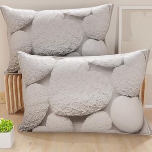 PETTI Artigiani Italiani Set of 2 Pillow Cases 50 x 80 cm 100% Hypoallergenic Microfibre, Rectangular Pillow Cover Shabby White, Pack of 2, Made in Italy PETTI Artigiani Italiani Set of 2 Pillow Cases 50 x 80 cm 100% Hypoallergenic Microfibre, Rectangular Pillow Cover Shabby White, Pack of 2, Made in Italy