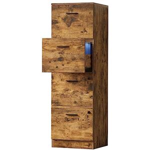 YITAHOME 4-Drawer File Cabinet with Lock, 130.7cm Deep Vertical Filing Cabinet for Letter A4-Sized Files, Need to Assemble, Storage cabinets for Home Office (Brown) YITAHOME 4-Drawer File Cabinet with Lock, 130.7cm Deep Vertical Filing Cabinet for Letter A4-Sized Files, Need to Assemble, Storage cabinets for Home Office (Brown)