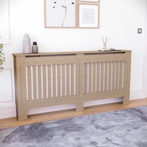 Vida Designs Chelsea Extra Large Unfinished Radiator Cover Modern Slatted Heating Cabinet, Easy DIY Fit, Ideal for Living Room, Hallway or Bathroom Vida Designs Chelsea Extra Large Unfinished Radiator Cover Modern Slatted Heating Cabinet, Easy DIY Fit, Ideal for Living Room, Hallway or Bathroom