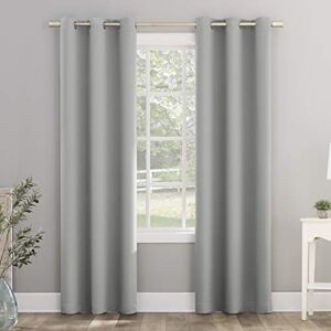Sun Riley Kids Bedroom Blackout Grommet Curtain Panel, 40" x 95", Silver Gray Sun Riley Kids Bedroom Blackout Grommet Curtain Panel, 40" x 95", Silver Gray