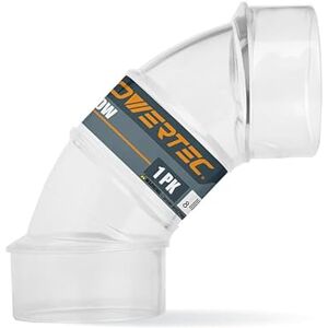 POWERTEC 70336V 2-1/2" OD 90 Degree Elbow ABS Plastic Dust Collector Connector (Clear) POWERTEC 70336V 2-1/2" OD 90 Degree Elbow ABS Plastic Dust Collector Connector (Clear)