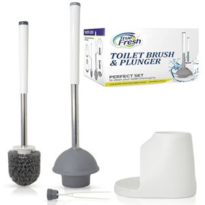 True Fresh Toilet Brush & Plunger Set for Bathroom, Toilet Plunger for bathroom & Toilet Brush, 2 in 1 plunger and brush set with Holders Caddy and Stainless Steel & Plastic Handle with hidden tweezer True Fresh Toilet Brush & Plunger Set for Bathroom, Toilet Plunger for bathroom & Toilet Brush, 2 in 1 plunger and brush set with Holders Caddy and Stainless Steel & Plastic Handle with hidden tweezer