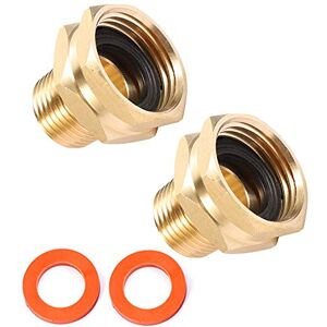 Kbrotech Brass Garden Hose Adapter, 3/4” GHT Female x 1/2” NPT Male, 2pcs Kbrotech Brass Garden Hose Adapter, 3/4” GHT Female x 1/2” NPT Male, 2pcs