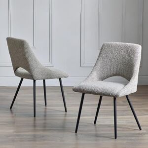 Julian Bowen Set of 2 Iris Boucle Dining Chairs-Grey, 84 x 61 x 52 Julian Bowen Set of 2 Iris Boucle Dining Chairs-Grey, 84 x 61 x 52