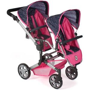 Bayer Chic 2000 Linus Duo Doll's Pram, Twin Doll's Pram for Children from 4 to 8 Years, Tandem Doll's Pram, Confetti, Pink, 690-84 Bayer Chic 2000 Linus Duo Doll's Pram, Twin Doll's Pram for Children from 4 to 8 Years, Tandem Doll's Pram, Confetti, Pink, 690-84