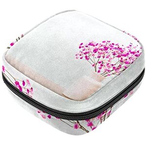 Generic Sanitary Napkin Storage Bag, Feminine Product Pouches Portable Period Kit Bag for Girls Women Ladies Pink Baby's Breath Flowers in White Bottle Generic Sanitary Napkin Storage Bag, Feminine Product Pouches Portable Period Kit Bag for Girls Women Ladies Pink Baby's Breath Flowers in White Bottle