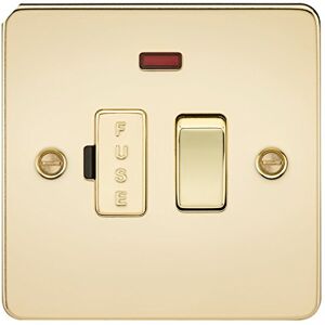 Knightsbridge FP6300NPB FPAV6300NPB Flat Plate 13A Switched Fused Spur Unit with Neon-Polished Brass Knightsbridge FP6300NPB FPAV6300NPB Flat Plate 13A Switched Fused Spur Unit with Neon-Polished Brass