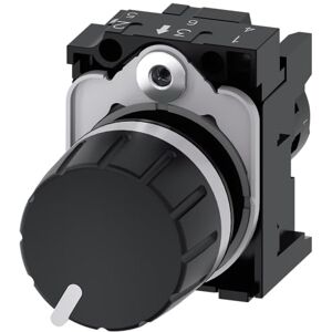 Siemens 3SU1200-2PR10-1AA0 Potentiometer, Compact, 22mm, Round, Plastic, Black, 4.7K Ohms, with Holder, Screw Terminals, White Siemens 3SU1200-2PR10-1AA0 Potentiometer, Compact, 22mm, Round, Plastic, Black, 4.7K Ohms, with Holder, Screw Terminals, White