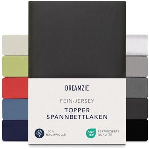 Dreamzie Premium Topper Fitted Sheet 180 x 200 cm 200 x 200 cm Extra Low Side Height for Topper Fitted Sheet Jersey Cotton, 150 g/m² Oeko-Tex Dark Grey Dreamzie Premium Topper Fitted Sheet 180 x 200 cm 200 x 200 cm Extra Low Side Height for Topper Fitted Sheet Jersey Cotton, 150 g/m² Oeko-Tex Dark Grey