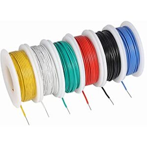 TUOFENG 30 AWG Solid Core Hookup Wire Kit 6 Colors, 100ft Each, Tinned Copper PVC (OD: 0.60mm) Red, Black, Green, Yellow, Blue, White TUOFENG 30 AWG Solid Core Hookup Wire Kit 6 Colors, 100ft Each, Tinned Copper PVC (OD: 0.60mm) Red, Black, Green, Yellow, Blue, White