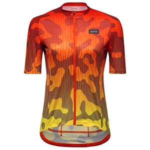 GORE Women's Breathable Cycling Jersey, Rain Camo, Fast Moisture Wicking, With Pockets, Short Sleeve Cycling Shirt, Fireball, 38 GORE Women's Breathable Cycling Jersey, Rain Camo, Fast Moisture Wicking, With Pockets, Short Sleeve Cycling Shirt, Fireball, 38