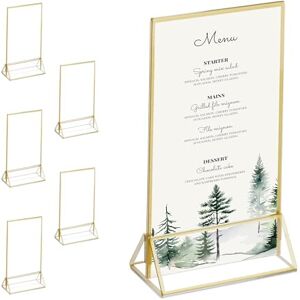 Relaxdays Table Stand, Set of 6, DIN A6, Wedding, for Menu, Photos & Numbers, Acrylic Card Holder, Transparent, 19 x 11 x 6 cm Relaxdays Table Stand, Set of 6, DIN A6, Wedding, for Menu, Photos & Numbers, Acrylic Card Holder, Transparent, 19 x 11 x 6 cm