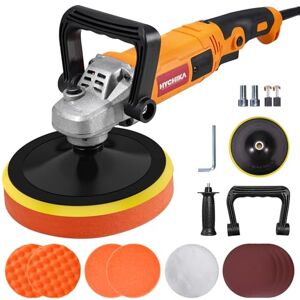 HYCHIKA BETTER TOOLS FOR BETTER LIFE HYCHIKA 1580W Car Polisher and Buffer, Car Detailing Machine with Variable 6 Speeds Control, Pure Copper Motor, Low Noise Design for Car, Sofa Cabinet Tiles Floor, Car Polishing Kit HYCHIKA BETTER TOOLS FOR BETTER LIFE HYCHIKA 1580W Car Polisher and Buffer, Car Detailing Machine with Variable 6 Speeds Control, Pure Copper Motor, Low Noise Design for Car, Sofa Cabinet Tiles Floor, Car Polishing Kit